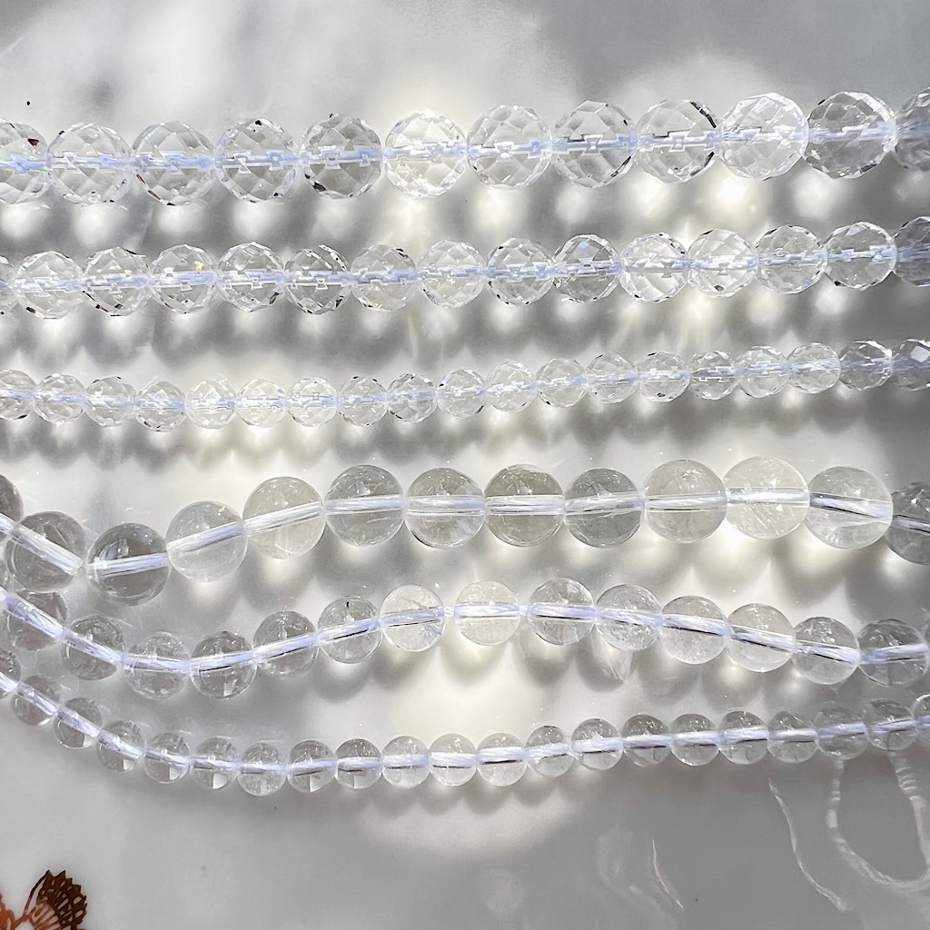 Gem-Inside Perles Rondes à Facettes En Cristal De Citrine